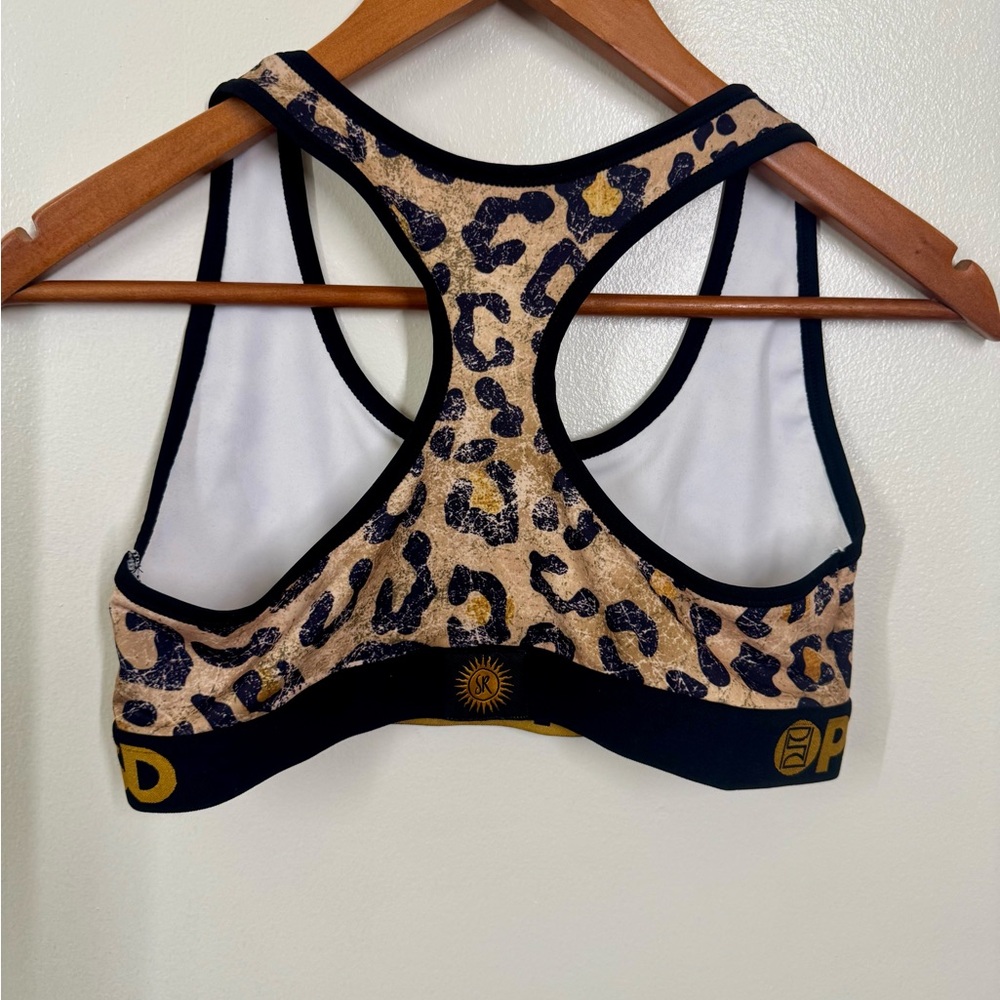 PSD Animal Print Sports Bra with Black and Gold Accents - Picture 5 of 8